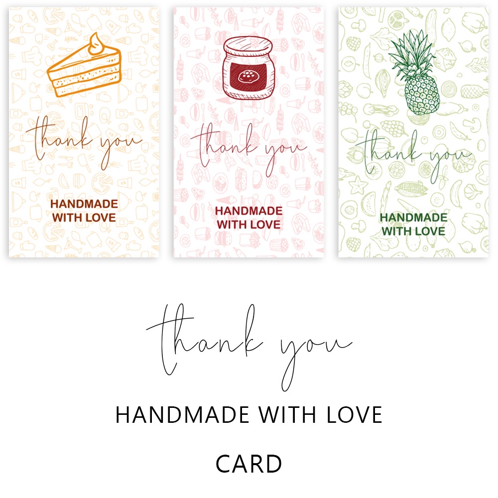 การ์ดแฮนด์เมด ลายสับปะรด Thank You 30 ชิ้น ต่อแพ็ค สําหรับร้านผลไม้ เค้ก
