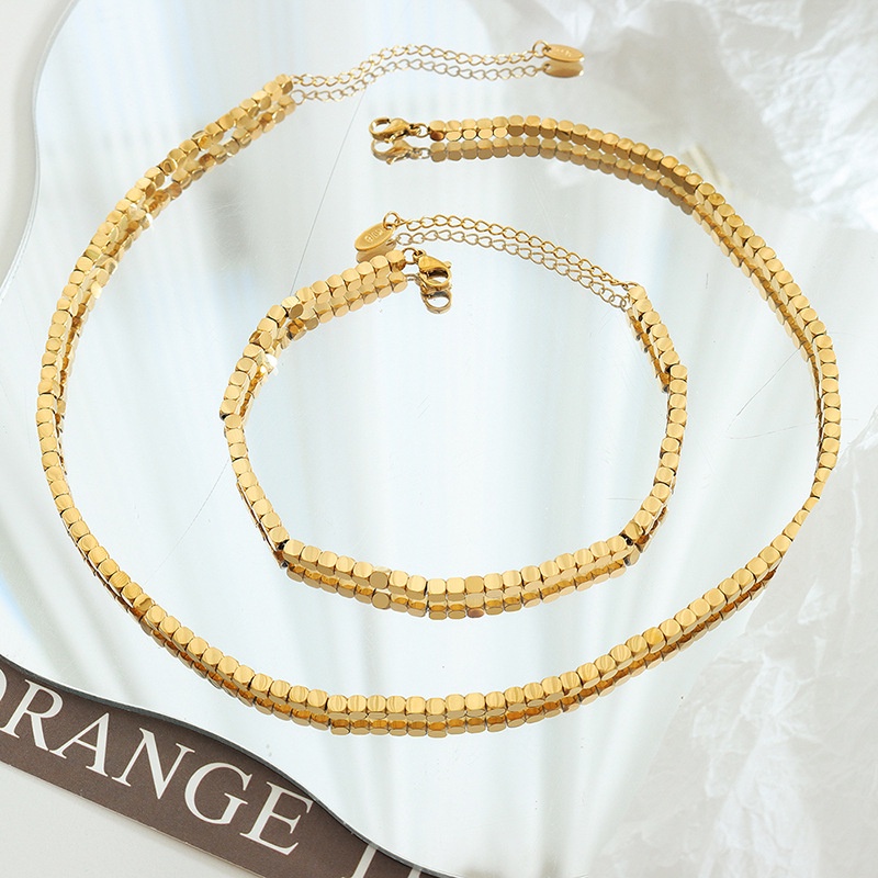 Minimalist ins สไตล์แฟชั่น Niche Bafanglai Cai Square จี้เย็บสร้อยคอ MNRN