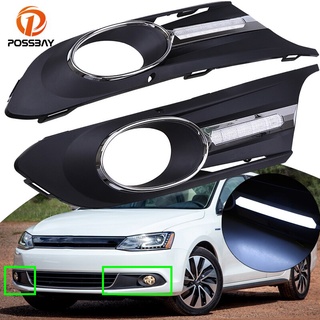 ขายดี กระจังหน้าไฟตัดหมอก ด้านล่าง เนื้อแมตต์ แบบเปลี่ยน สําหรับ VW Jetta MK6 2011-2014 Pre-facelift 1 คู่