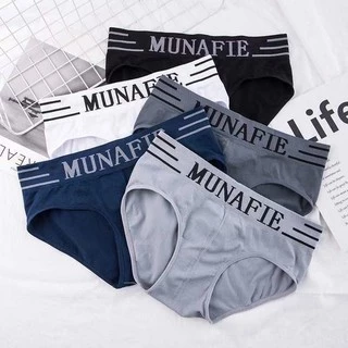 #071 ไม่มีถุง Boxerชาย แบรนด์Munafie ขอบตัดสี ผ้านิ่มใส่สบาย ไม่อึดอัด COK