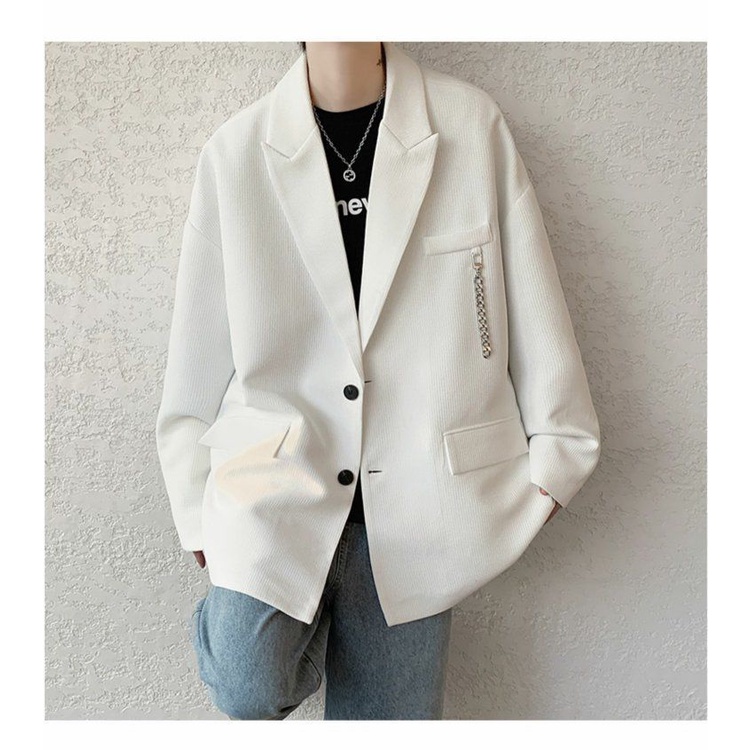เสื้อเบลเซอร์ oversize Blazer ชุดสูทลำลองทรงหลวม เสื้อแจ็คเก็ตสูทสไตล์เกาหลีสุดเก๋ สูทผู้ชาย เสื้อคล