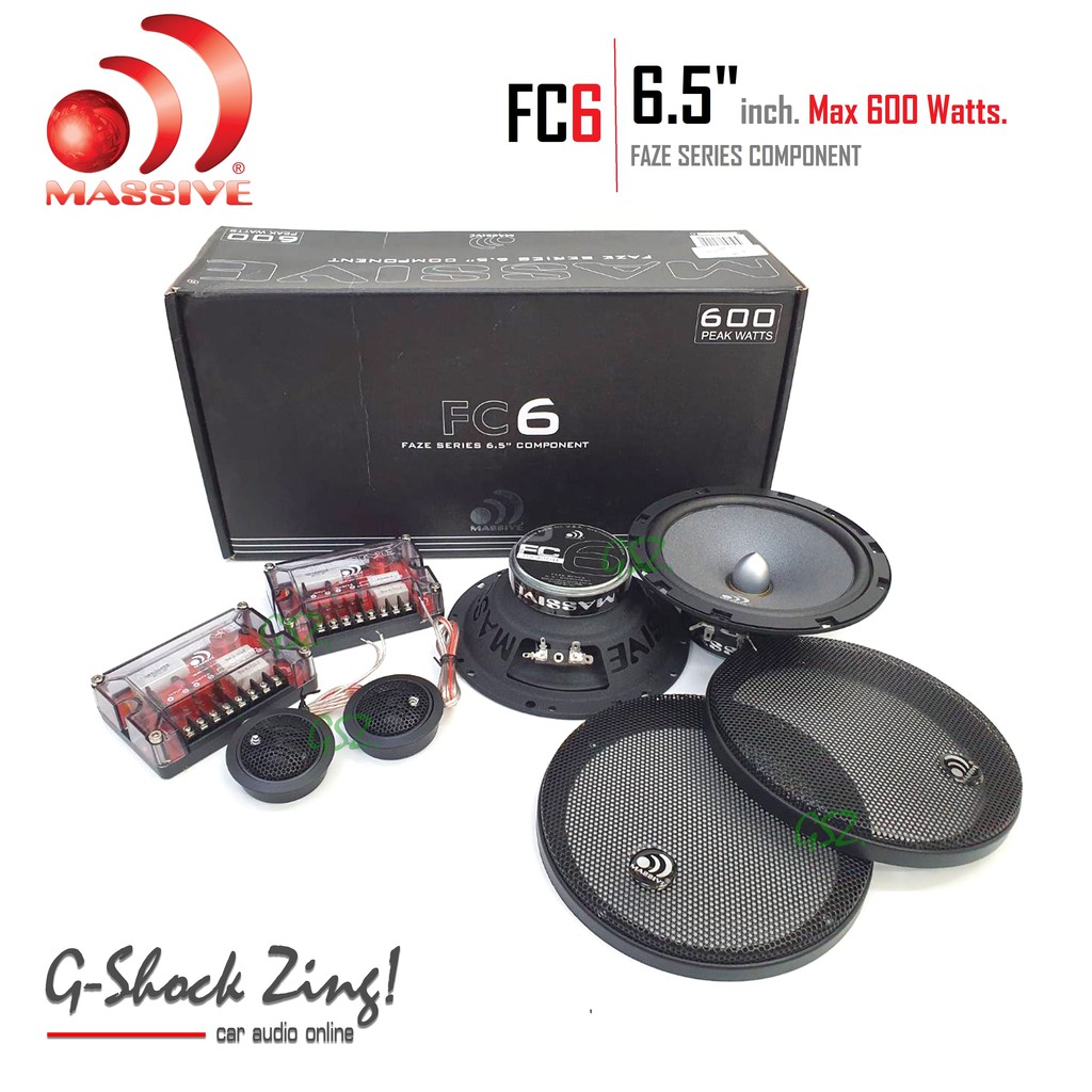 MASSIVE FC6 Component Speakers ลำโพงเสียงกลางแหลม/แยกชิ้น 6.5นิ้ว/เฟสปลั๊ก กำลังขับ 600วัตต์/Watts. 