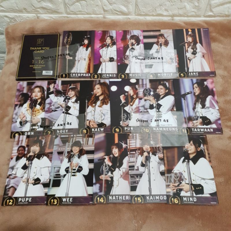 แท้💯% โปสการ์ดขอบคุณเลือกตั้ง BNK48 GE1 อันดับ 1-16