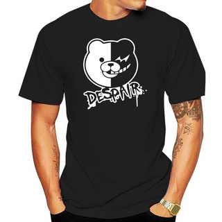 เสื้อยืดลําลอง ผ้าฝ้าย 100% แขนสั้น คอกลม พิมพ์ลายอนิเมะ Monokuma Danganronpa Despair สีดํา สําหรับผู้ชาย คู่รัก