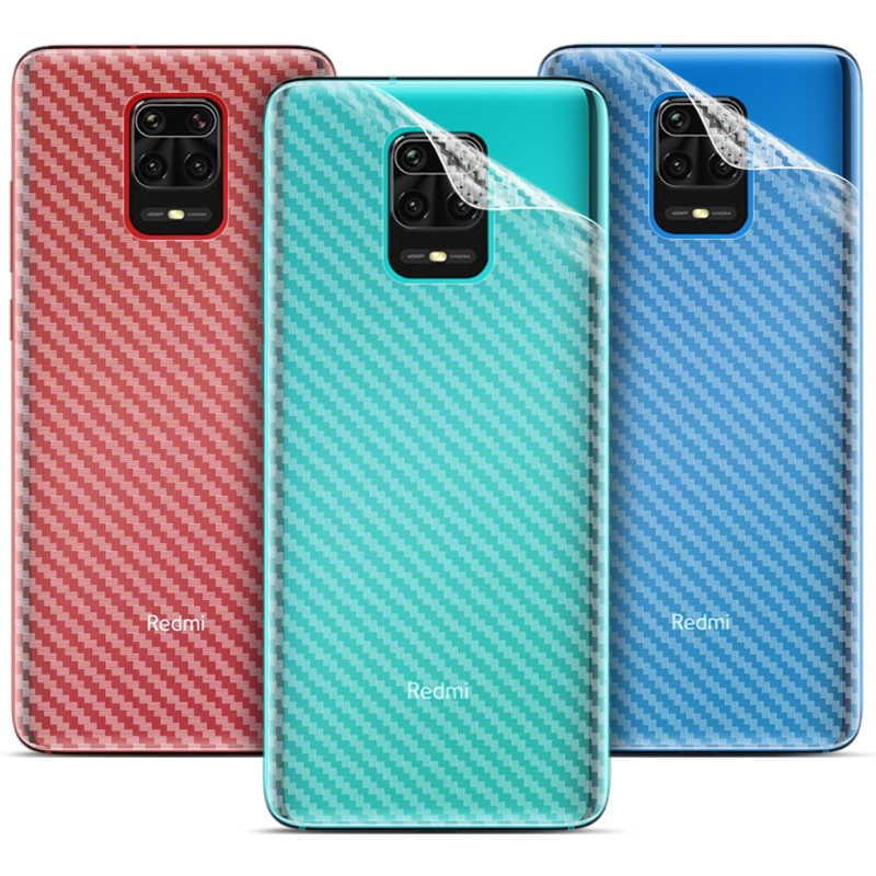 Redmi Note 9 9S Pro Max 3Dคาร์บอนไฟเบอร์ใสฟิล์มด้านหลังRedmiหมายเหตุ 9S 9 8 7 6 K20 K30 Pro Max 8A 7