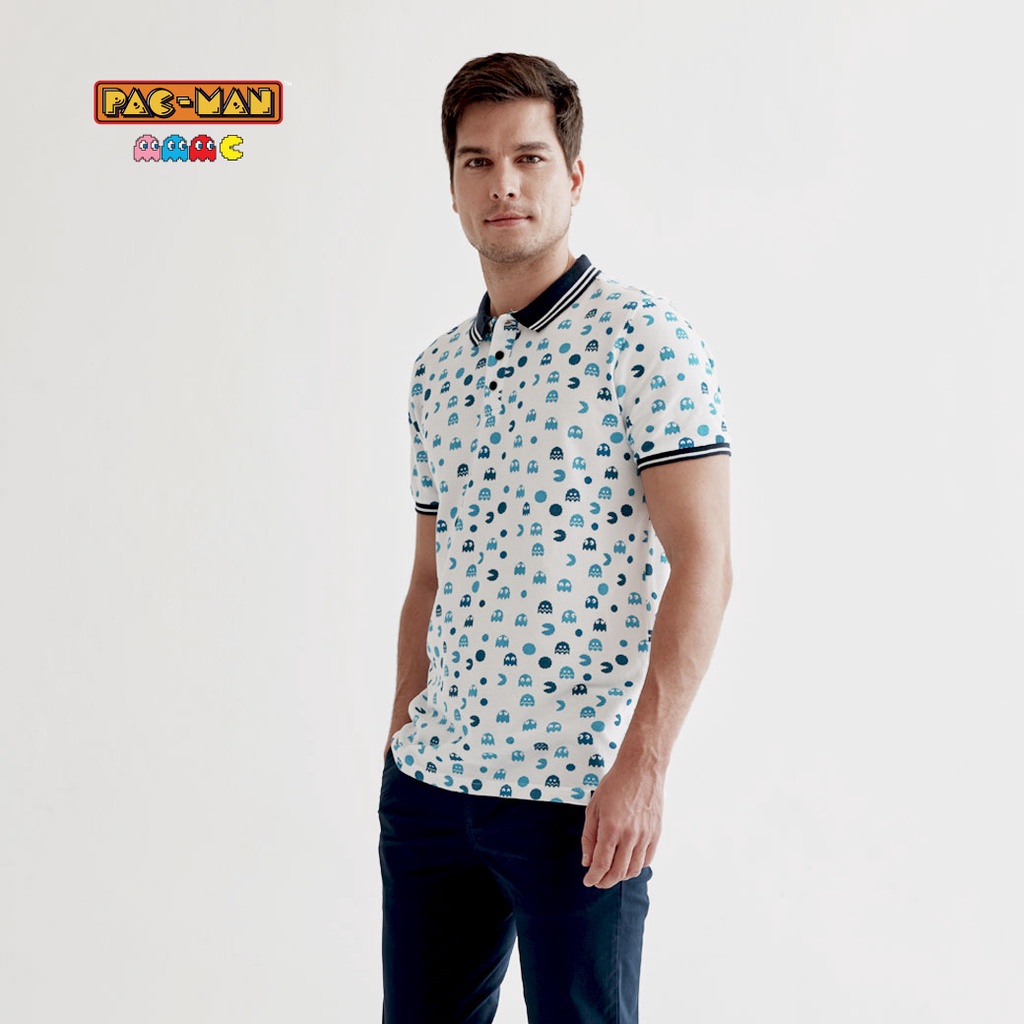 Pac-Man x Khaki Bros - Polo T-Shirt - เสื้อโปโลแขนสั้น - KM22K615 - White #4