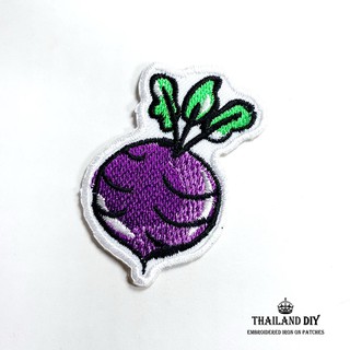 [ พร้อมส่ง ] ตัวรีดติดเสื้อ น่ารัก ลายการ์ตูน บีทรูท บีตรูต ผัก Beetroot Patch งานปัก DIY ตัวรีด อาร์ม ติดเสื้อ กระเป๋า