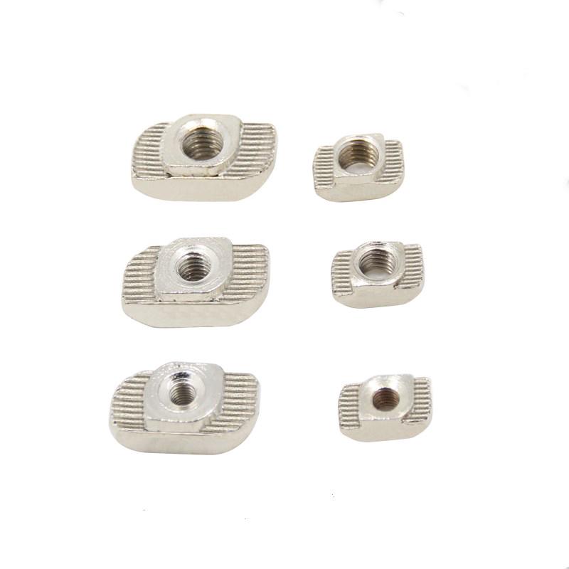 50 ชิ้น/ล็อต 3 d printer m 3 m 4 m 5 t type nut fastener อุปกรณ์อะไหล่เชื่อมต่อสําหรับ 20 3030 profile อลูมิเนียม t