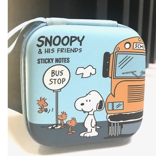 กล่องใส่ Power bank , HDD , หูฟัง , เอนกประสงค์, Size M ลาย SNOOPY BUS M SKY งานดี evaกันกระแทก ขนาด9.5x9.5x3.5cm งานสวย