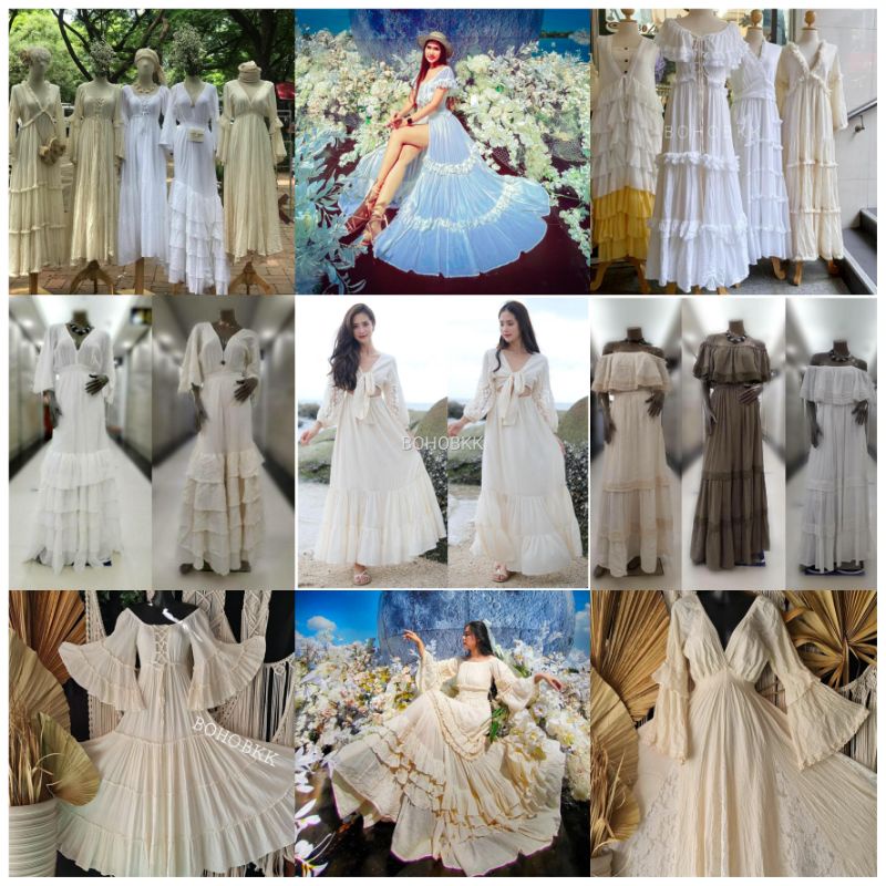 ❌𝗦𝗔𝗟𝗘 พร้อมส่ง❌BOHOBKK  ชุดเดรสวินเทจ ชุดถ่ายพรีเวดดิ้ง เดรสยาวคลุมท้อง ชุดเดรสโบฮีเมี่ยน ชุดเดรสยาวมุสลิม Bohemian - รูปที่ 5