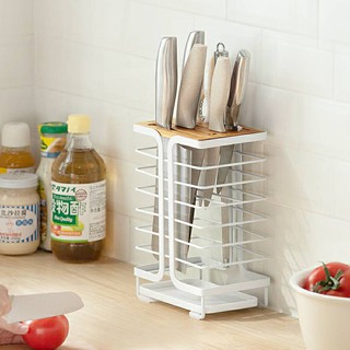 ที่เก็บมีดบนเคาน์เตอร์ ชั้นวาง Countertop knife storage rack A0380 ✔สินค้าพร้อมส่ง White/260