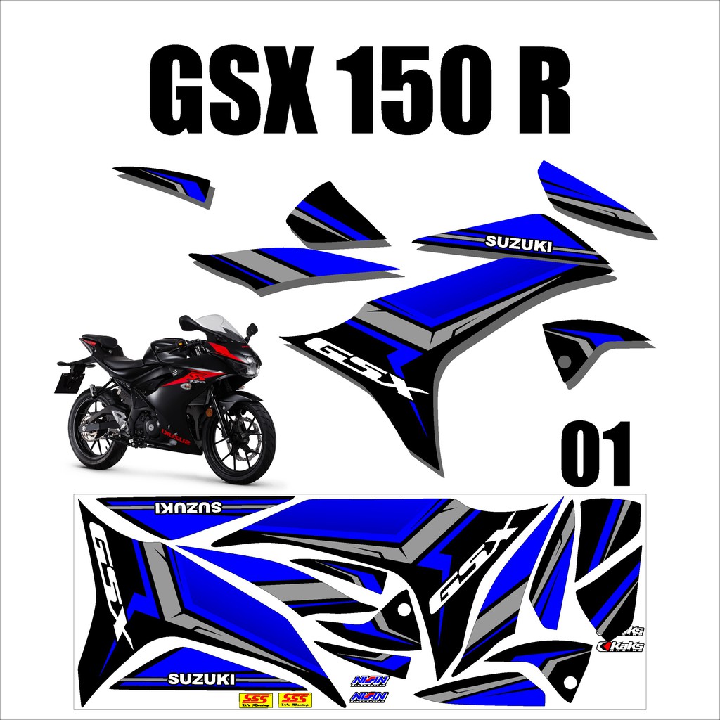 GSX 150 R - GSX R การออกแบบสติกเกอร์แถบตัวแปร JS-01
