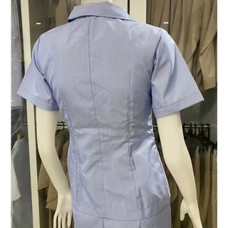 เสื้อฟ้าสาธารณสุข คอบัวมนตรง