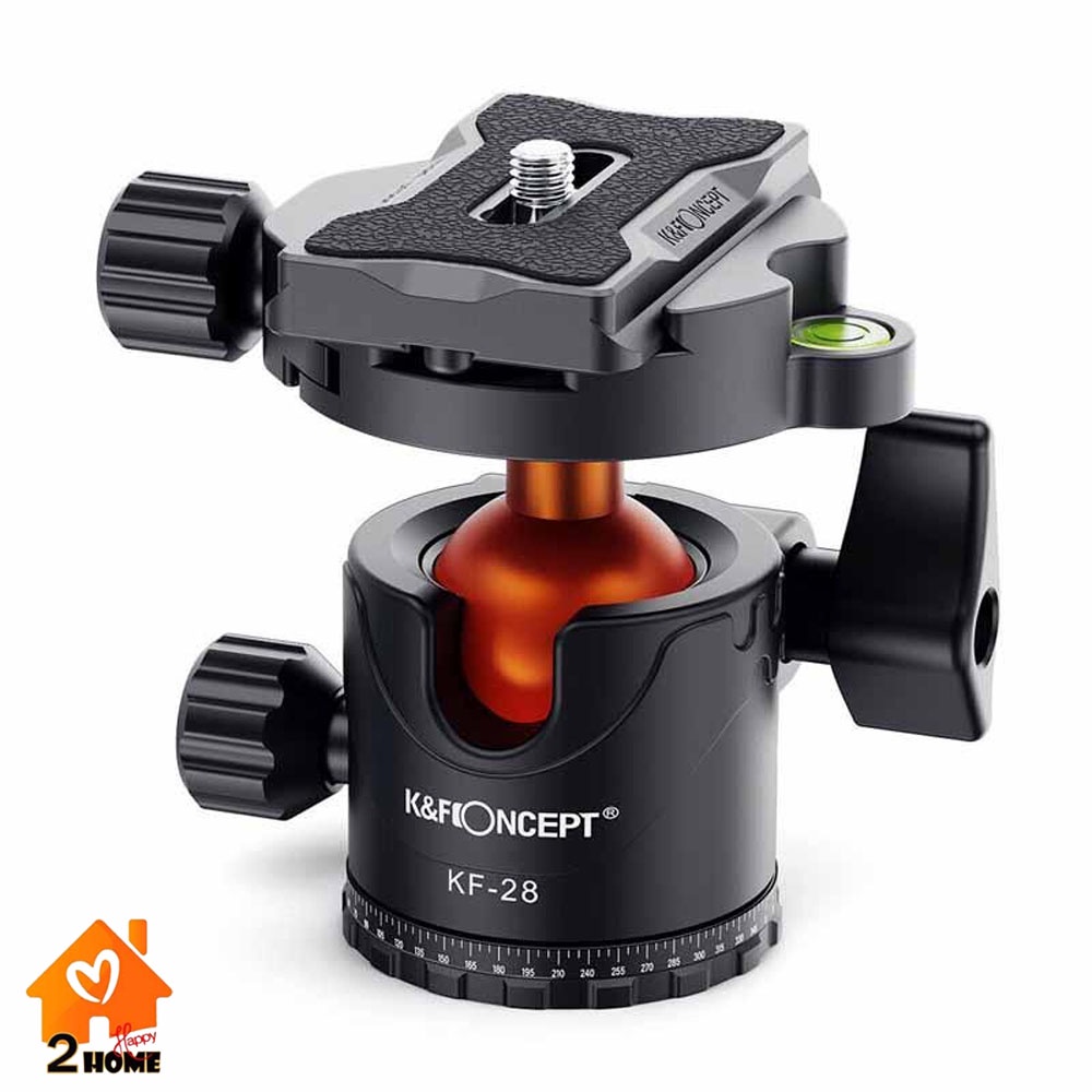 หัวบอล พร้อมเพลท K&F รุ่น KF-28 สำหรับใช้กับขาตั้งกล้อง