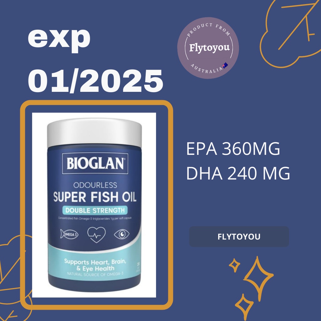 Bioglan Odourless Super Fish Oil Double Strength 200 Capsules