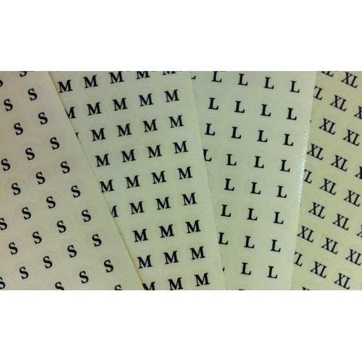 Men Clothes Size Stickers Clothing XS SML XL XXL Labels for Women Clothing