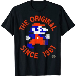 เสื้อยืดโอเวอร์ไซส์เสื้อยืด พิมพ์ลายกราฟฟิค Super Mario 8-Bit Original Since 81S-3XL