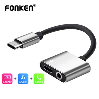 Fonken 2 In 1 อะแดปเตอร์แปลง Type C To 3 . 5 สายเคเบิ้ล Usb C 3 . 5 มม .