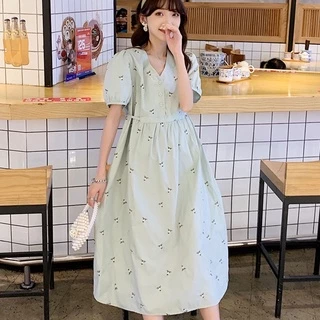 แฟชั่นสตรีตั้งครรภ์ เดรสยาวกระโปรงพองทรงหลวม ชุดเดรสคลุมท้องน่ารักๆใส่สบาย เดรสคนอวบใส่ได้ยืดสบายพร้อมส่ง