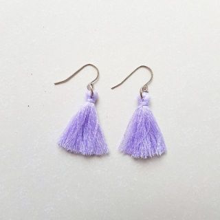 Pastel purple tuft earrings ต่างหูพู่ ต่างหูน่ารักๆ