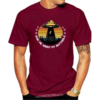 tshirtเสื้อยืดคอกลมฤดูร้อนใหม่ เสื้อยืดลําลอง แขนสั้น คอกลม พิมพ์ลาย Ask Me About My Hole Ufo Alien Abduction พรีเมี่ยม