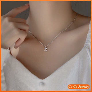 Cocojewelry สร้อยคอโซ่ จี้รูปนางฟ้า ประดับเพทาย แฟชั่นเกาหลี สําหรับผู้หญิง