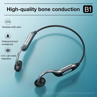 (คุณภาพสูง)B1 Bone Conduction ชุดหูฟังบลูทูธไร้สายหน่วยความจำหูฟังคู่กันน้ำ Bone Sensing แขวนหูฟังบลูทูธหูฟังSK2133