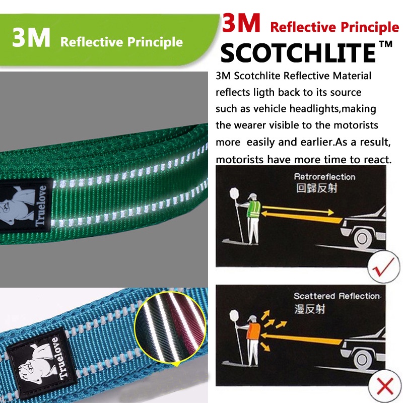 truelove-reflective-soft-dog-collar-and-leash-set-nylon-adjustabele