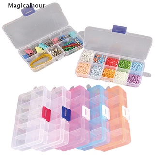 Magicalhour กล่องพลาสติก 10 ช่อง ปรับได้ สําหรับเก็บเครื่องประดับ ลูกปัด Codok