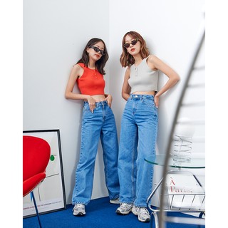 Tee Apparels - กางเกงยีนส์เอวสูง Hazel High Waist Jeans #TEEJL05J