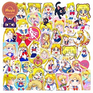 Muya สติกเกอร์ไวนิล ลายการ์ตูน SAILOR MOON กันน้ํา สําหรับติดตกแต่งแล็ปท็อป 50 ชิ้น