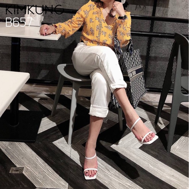 พร้อมส่ง +1 size จากปหติ รองเท้าส้นสูง KK657  highheel  KIMKUNG คาดหน้า รองเท้าส้นเข็ม