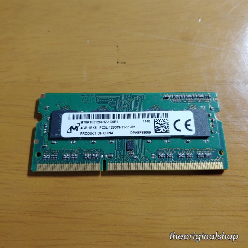DDR3L Ram notebook Micron MTBKF51264HZ-1G6E1 4GB 【มือ 2】
