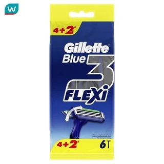 Gillette ยิลเลตต์ บลู 3 เฟล็กซ์ซี่ 6 ด้าม มีดโกนยิลเลตต์