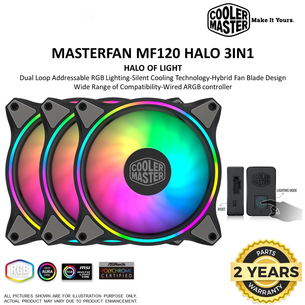 Cooler Master MASTERFAN MF120 HALO 3 IN 1 ARGB (MFL-B2DN-183PA-R1)