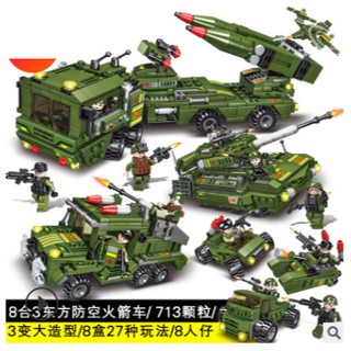 Building block missile car model