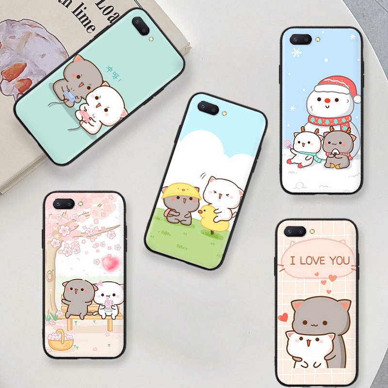 สีดํานุ่มป้องกันกรณีสําหรับ Huawei Y5P Y9S Y9P Y8S Y6P Y6S Y8P Y7 Y7A Prime NCB-133 พีชและ Goma Cat
