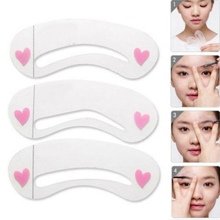 🔥3 ชิ้น / 1 ชุดแม่แบบช่วยเขียนคิ้วที่ทนทานแม่แบบ Drawing Card Make Up Stencil