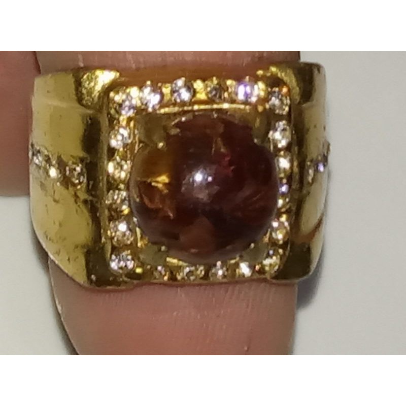 Pietersite 10x10x5mm NTE Namibia ring bronze bali 7 Rp. 65,000