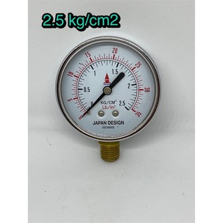 เกจวัดแรงดัน 2.5 kg/cm2 (35 psi ) OKURA  Pressure gauge หน้าปัดขนาด 2.5" เกลียว 1/4" BSPT buttom connection