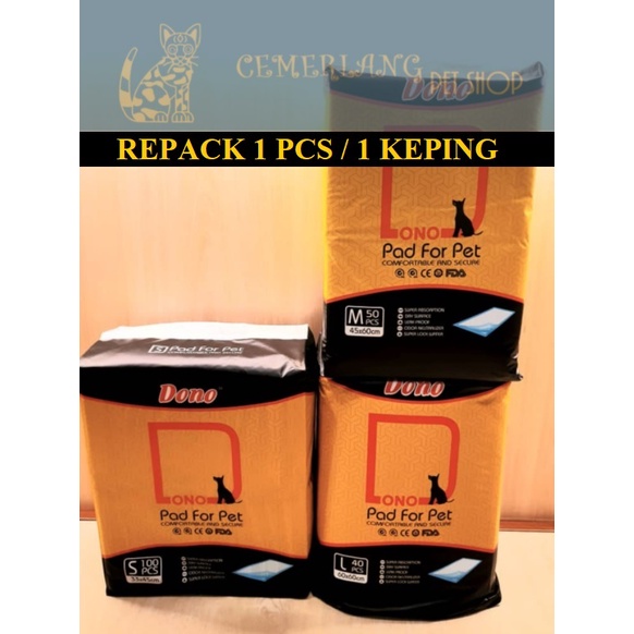 Dono Fiber Training Pad ( S / M / L ) Repack 1 ชิ้น / 1 เก๊บ - สุนัข / แมว