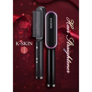 เครื่องม้วนผมไฟฟ้า หวีผมตรง ดัดผม เทคโนโลยีสุดไฮเทค 2020 ( แบรนด์ K-SKIN ) สี Black Purple