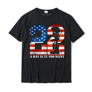 เสื้อยืดผ้าฝ้ายพิมพ์ลายขายดี เสื้อยืดลําลอง แขนสั้น พิมพ์ลาย 22 A Day Is 22 Too Many Veteran Lives Matter Help Veterans