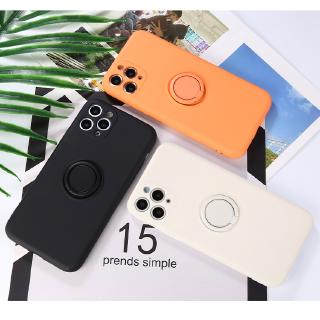 เคท Nova7i Liquid Silicone Huawei Nova 7i เคท With Ring Holder Nova 7 SE Nova 5T Soft Case เคสซิลิโคน Camera Protector Huawei TPU Case