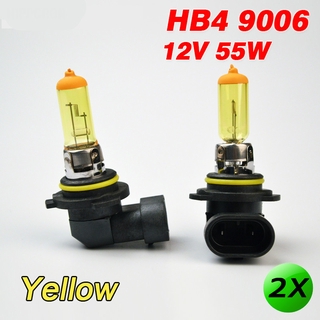 หลอดไฟฮาโลเจน Hb4 9006 12 V 100 W P22D สีเหลืองสําหรับรถยนต์ 2 ชิ้น