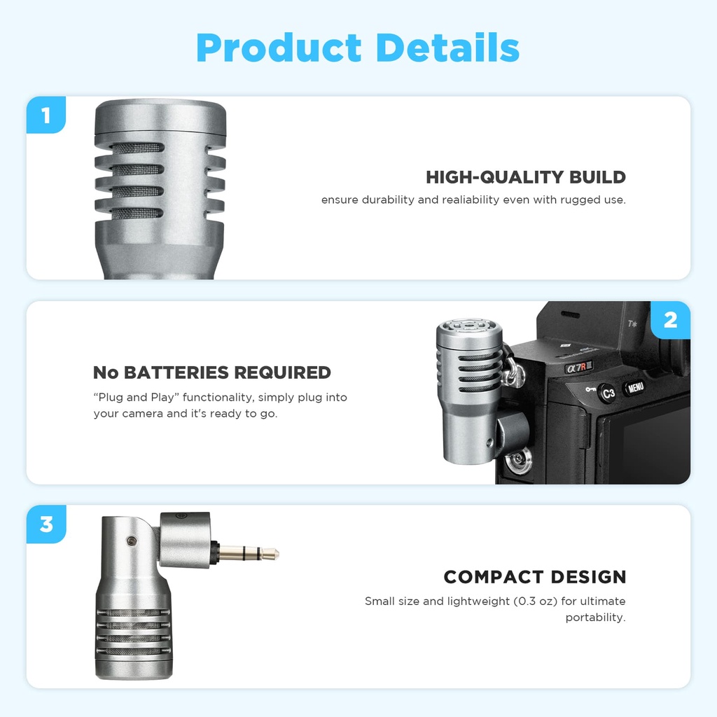 BOYA BY-P4A ไมโครโฟนจิ๋ว 3.5mm TRS ไมค์โครโฟนไร้สาย เหมาะสำหรับ กล้อง DSLR กล้องถ่ายวีดีโอ