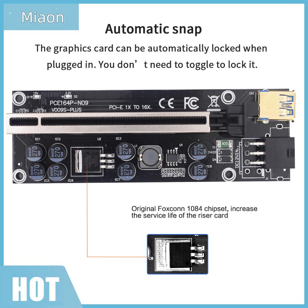 Miaon Pci Express Riser Card 1X To 16X Pci-E Extender Usb 3.0 สายเคเบิ้ล 6Pin พลังงานไฟฟ้า #8