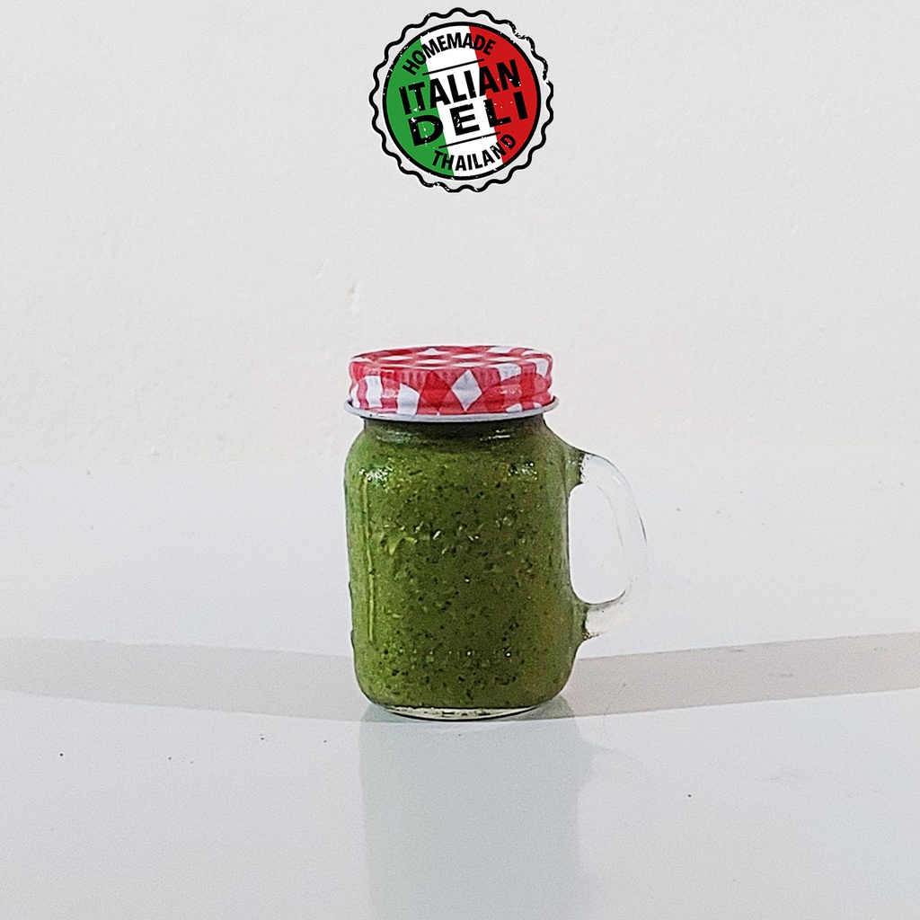 Homemade PESTO ALLA GENOVESE | Italian-style cured basil sauce | เพสโต้ซอสโหระพาทำเอง | Grams 120 กร