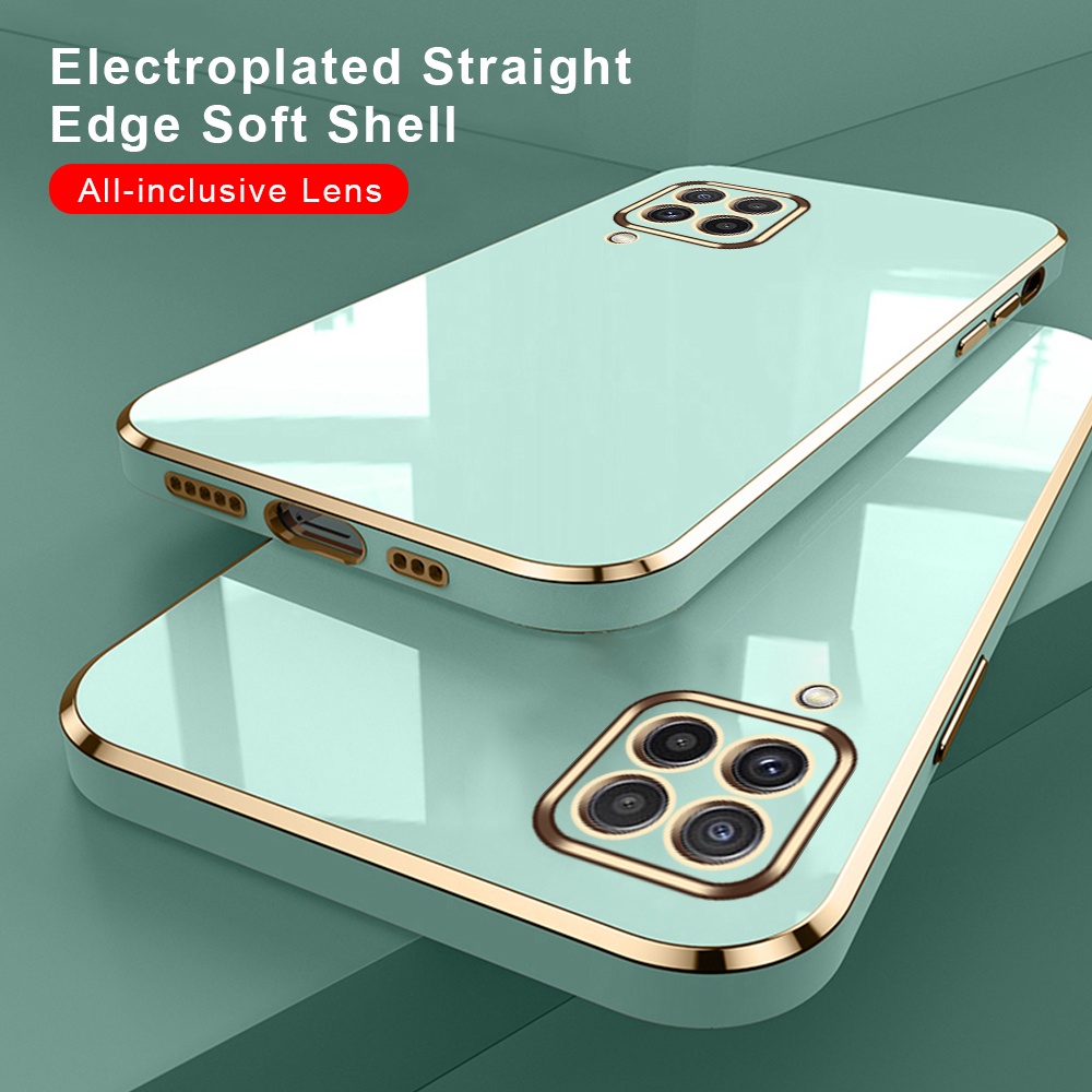 เคสโทรศัพท์มือถือ ซิลิโคนนิ่ม ทรงสี่เหลี่ยม ป้องกันกระแทก สําหรับ Samsung Galaxy A22 A42 A12 A73 5G M33 M53