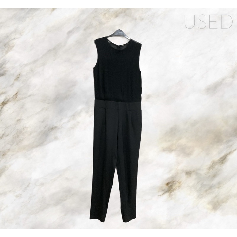 เสื้อ ผู้หญิง USED: CPS Jumpsuit สีดำ แขนกุด เสื้อจับพลีท มือสอง